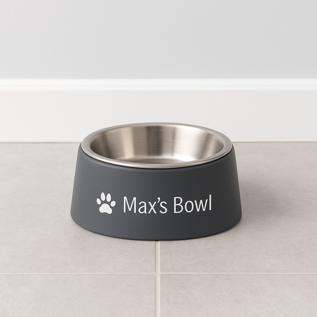 Custom Name Decal for Dog or Cat Bowl - Image 2